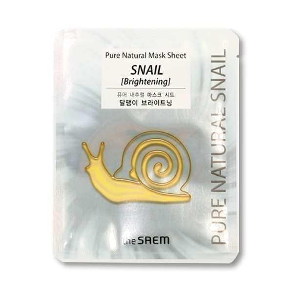 Тканевая маска с муцином улитки The Saem Pure Natural Mask Sheet Snail Brightening