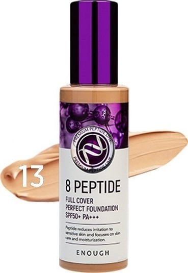Тональная основа ENOUGH 8 Peptide full cover perfect foundation