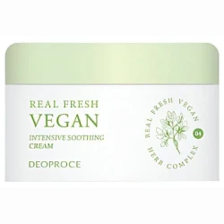 Крем для лица успокаивающий Deoproce Real Fresh Vegan Intensive Soothing Cream