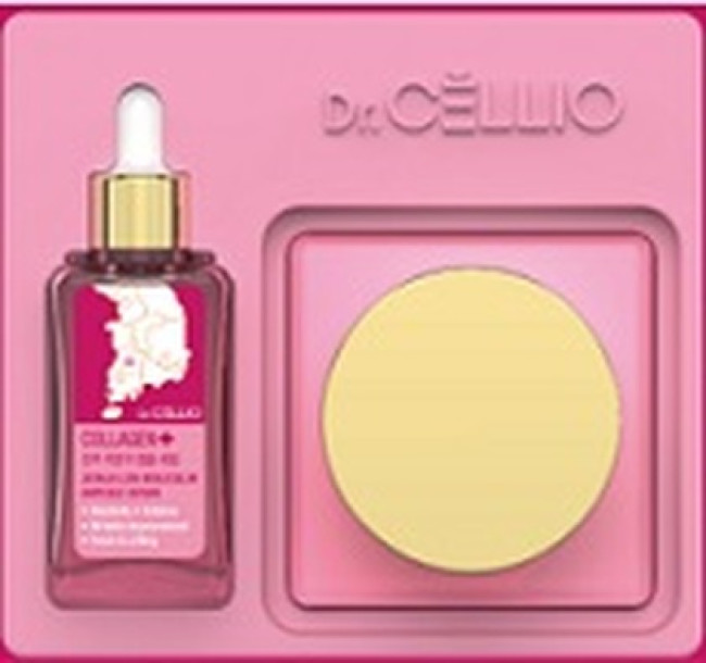 Набор уходовый для лица с низкомолекулярным коллагеном DR.CELLIO PLUS JEONJU LOW MOLECULAR COLLAGEN CREAM+AMPOULE SERUM - фото