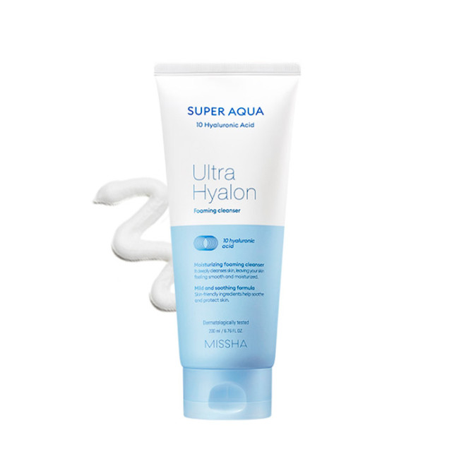 Очищающая пенка для лица MISSHA Super Aqua Ultra Hyalron Foaming Cleanser - фото