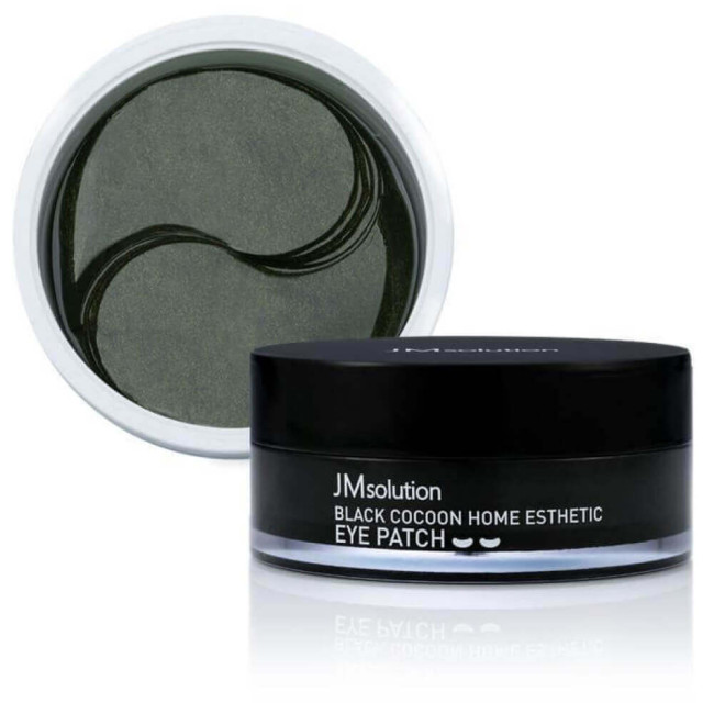 Гидрогелевые патчи с протеинами шёлка и углём JMsolution Black Cocoon Home Esthetic Eye Patch - фото