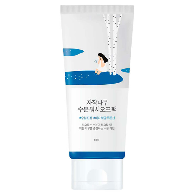 Увлажняющая смываемая маска с 52% берёзового сока Round Lab Birch Juice Moisturizing Washoff Pack - фото