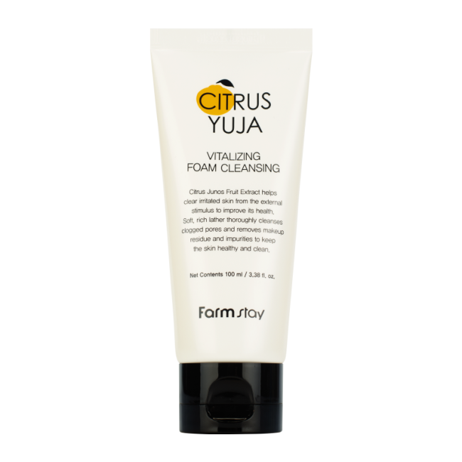 Пенка для умывания с экстрактом юдзу освежающая FarmStay Citrus Yuja Vitalizing Foam Cleansing  - фото